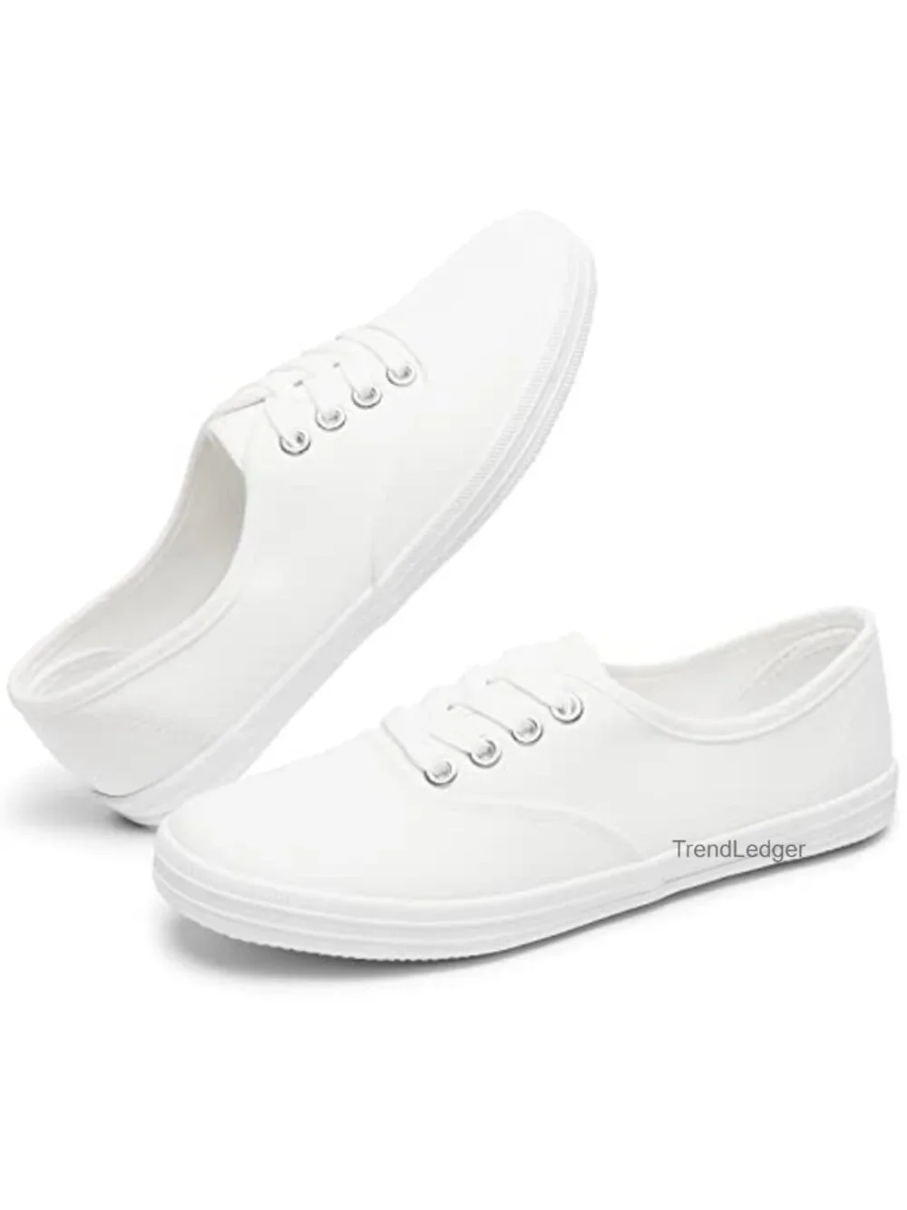 Womens Canvas Sneakers Low Top Lace-Up Casual Tennis Shoes Lightweight